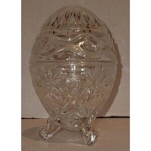 Vintage Alexandra 24% Lead Crystal Egg Footed Stunning Condition!